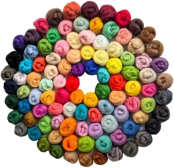 New Product Diy 100+ colors nNeedle Felting Starter Kit Wholesale Manufacturer Craft 3d Cartoon Animals Diy  Wool Felt