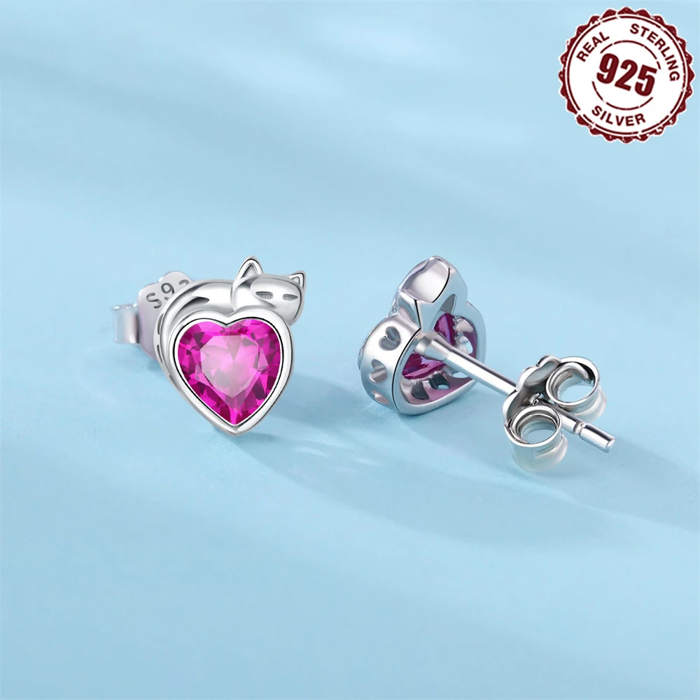 No Allergies No Nickel 925 Sterling Silver Love Bear Ear Nails Fashion Stud Earrings For Birthday Present Fine Jewelry
