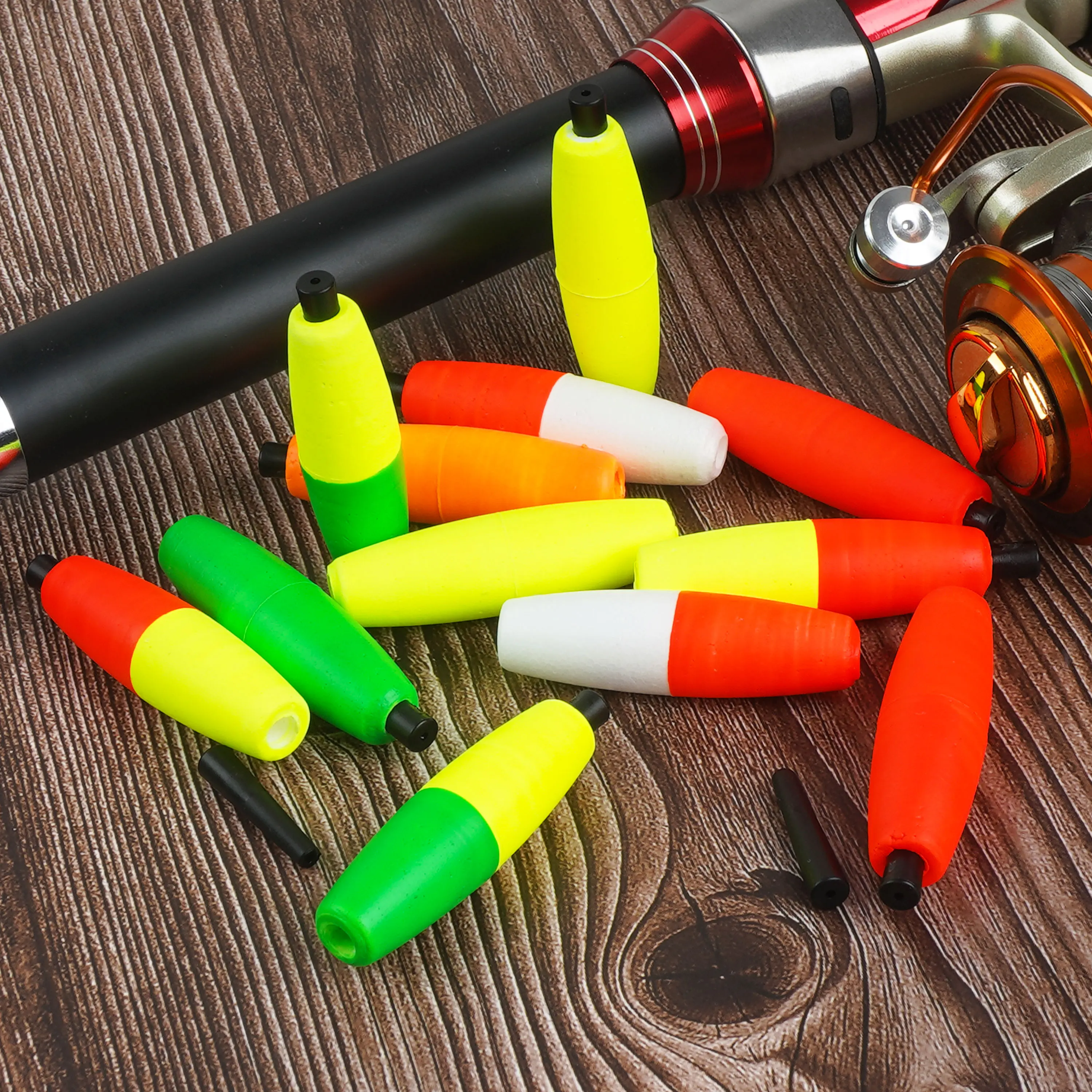 10PCS Fishing Peg Floats Foam Cigar Float Slip Fishing Corks Bobbers Long Cast Fishing Float for Catfish Crappie