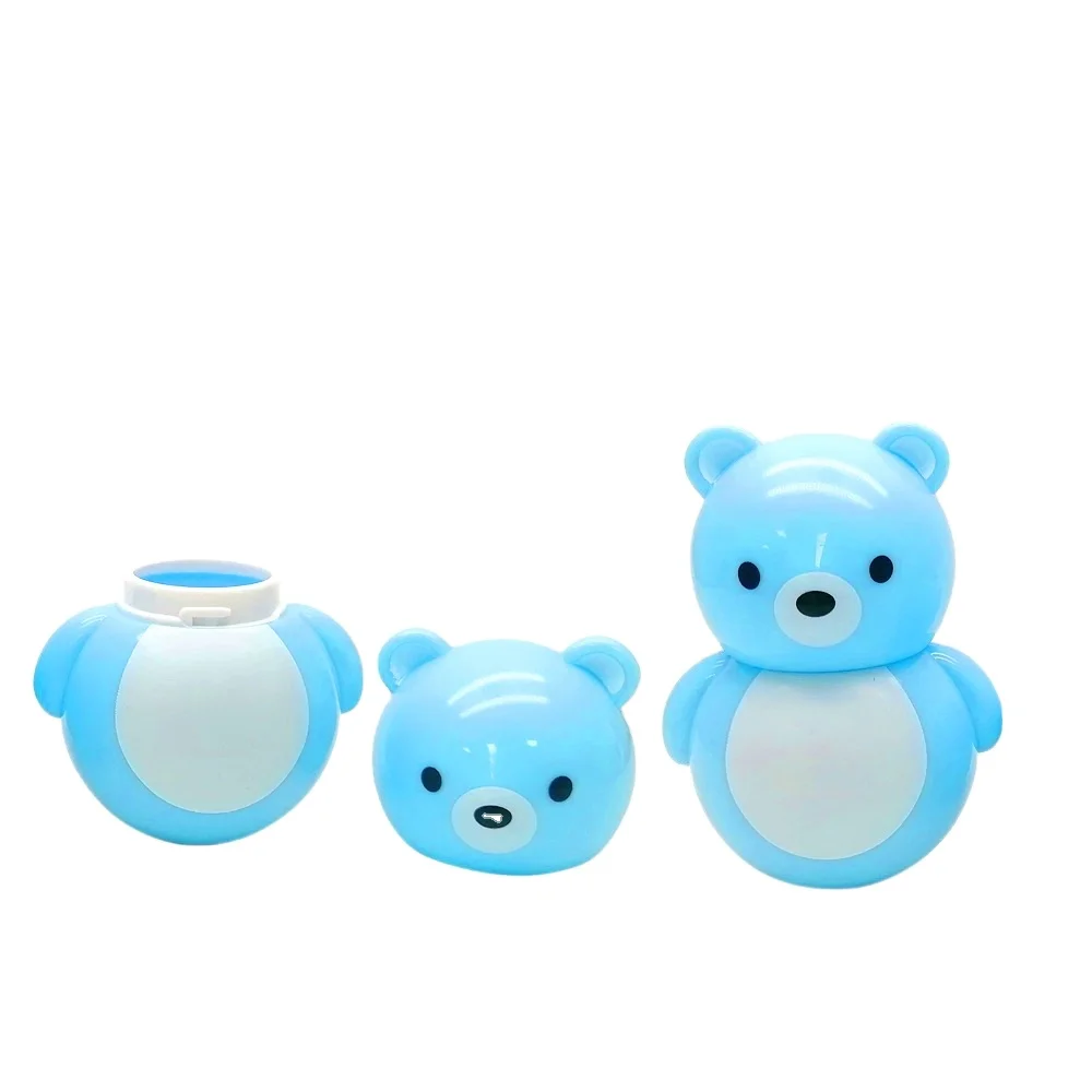 Hot Sale Novel Design Daruma Doll Blue Teddy Bear Flavor Lip Gloss Makeup Tools Suitable For Female