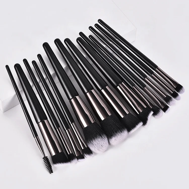 Wholesale Private Label Face Eye Cosmetics 4/11/14pcs Black Makeup Brushes Set Trade Assurance Opp Bag or Case or Box Nylon 3set