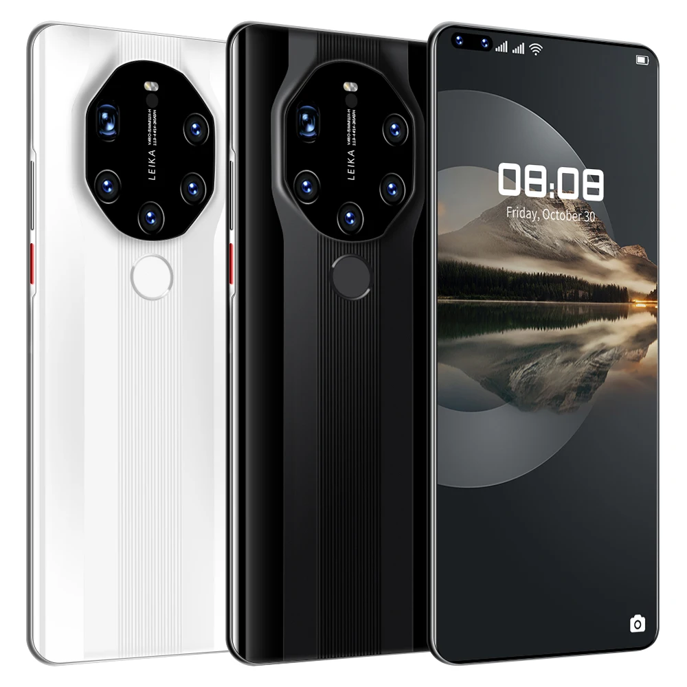  Высокая конфигурация Mate40 RS MTK6889 + 10-ядерный 16GB 512GB 24MP 50MP 7 3 дюймов HD левый отверстие-экрана 6800 мА/ч android11.0