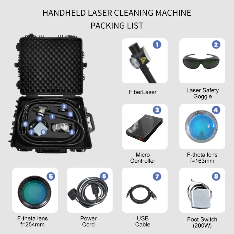 Best price Laser Cleaning Equipment For Electrical Parts Cleaning 100W 200W Pulse Laser Cleaning Machine For Paint Oil Remove