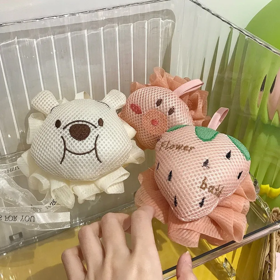 Bath Lovely Animal Design Kids Exfoliating Scrubber Body Shower Ball Sponge for Baby Toddler Kids