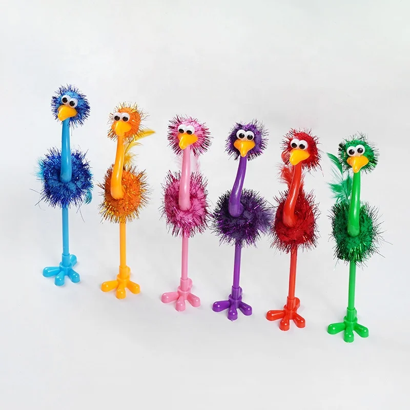 Hot Selling Ostrich Toy Pen Plastic Stationery Office Learning Chinese Oil Pen Small Gift Pen