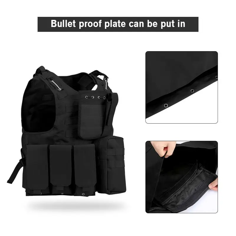 Black Gear tactical vests Molle Combat air soft vest military tactical vests for Paintball