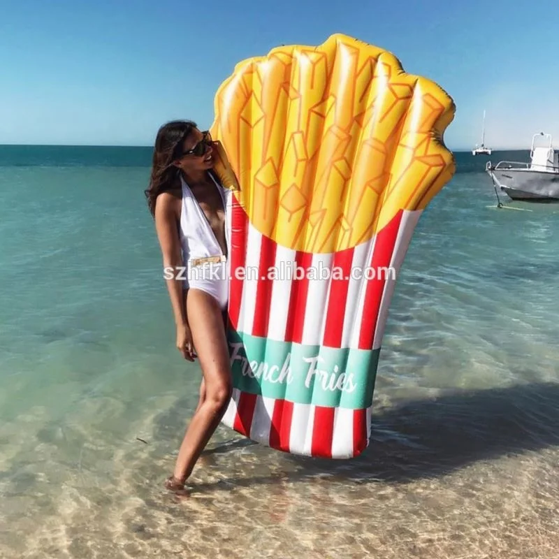 beach side pool party accessories inflatable french fries float mattress