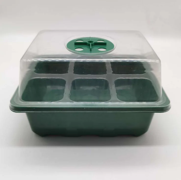 Seedling Starter Tray for Plant Seed Growing 12 Cells per Tray with Adjustable Humidity Dome