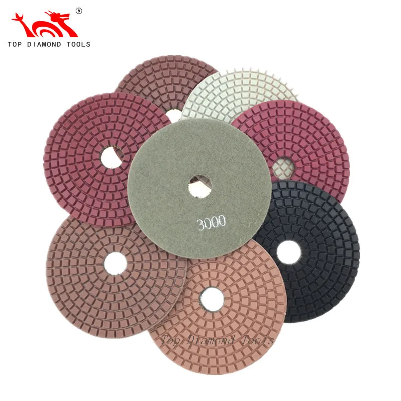 7 step diameter 4 inch diamond polishing pads for grinding granite marble concrete cement stone with good price