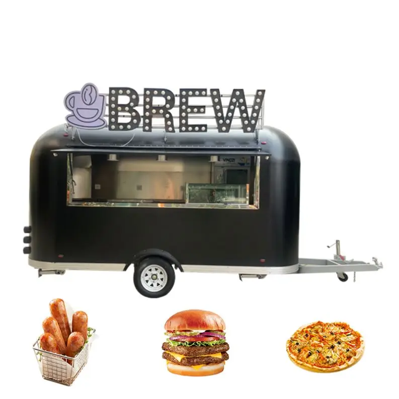Chinese provider Commercial Airsteam Mobile Fast Food Trailer stainless Steel Food Trailer