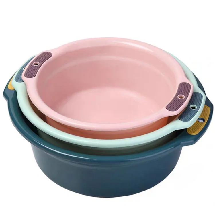 Round Plastic Washbasin Children Washbowl Household With Medium Double Ears Hand Wash Basin