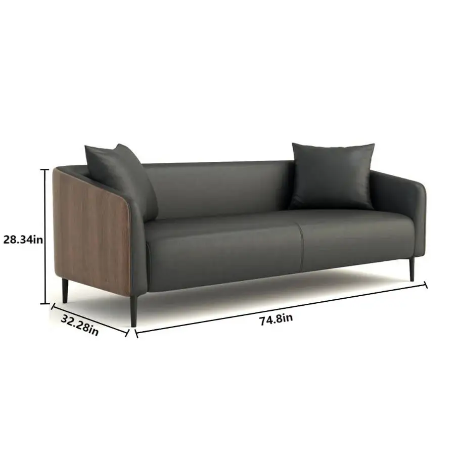 Hotel Furnishings Modern Minimalist Euro Couch Set Available 1-4 Seat With Black Carbon-Coated Metal Sofa Leg