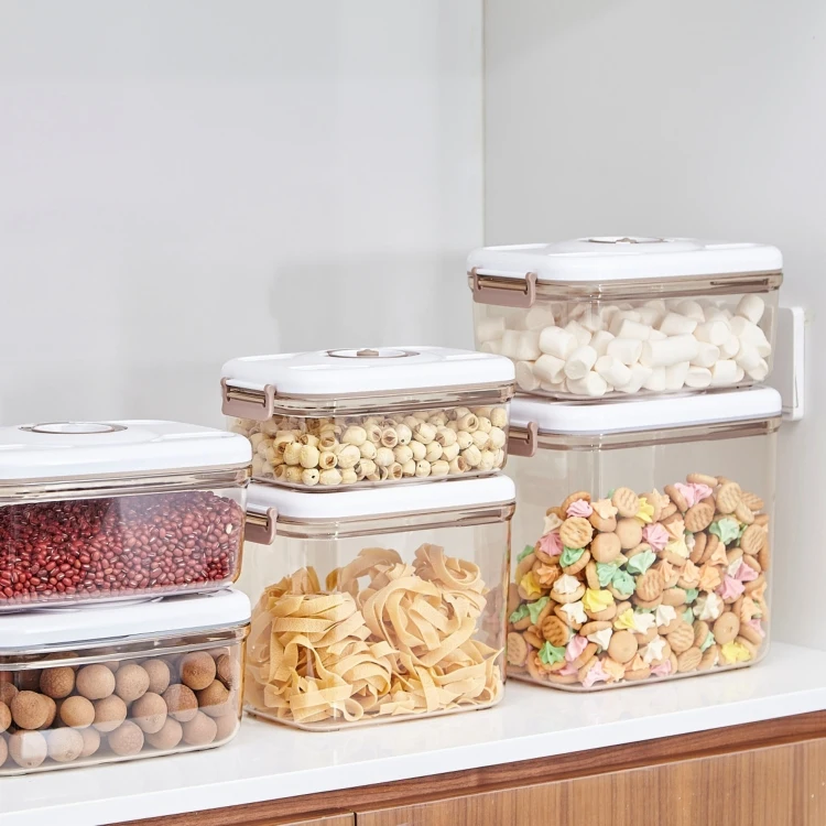 Top Selling Square Kitchen Refrigerator Plastic Storage Containers Food Vacuum Box with Pump