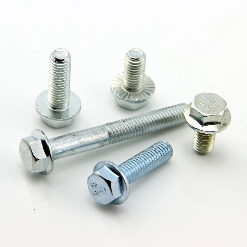 Factory Direct Sales Carbon Steel Galvanized Serrated Hexagonal Hexagon Head Flange Bolts