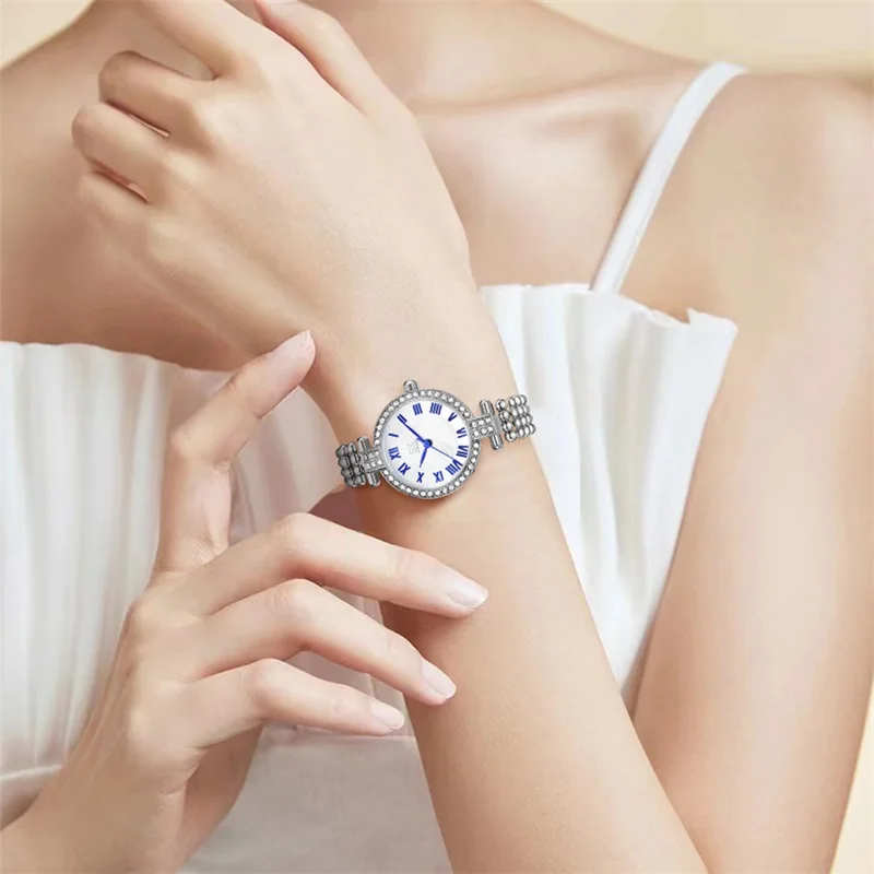 SHENGKE High Quality Watches Women Wrist Luxury Golden Bracelet Diamond Watch Waterproof Stainless Steel Mesh Strap reloj mujer