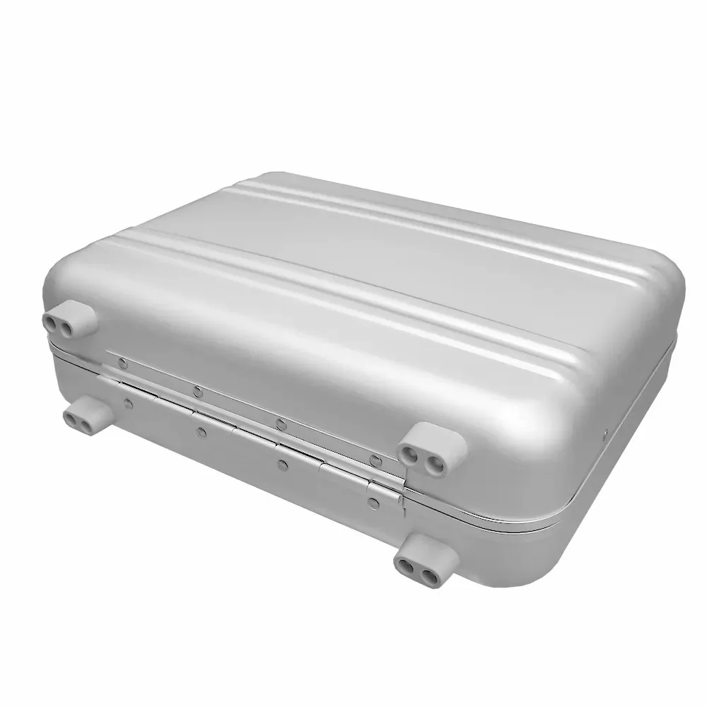 Full Aluminum Briefcase Metal Toolbox With Lock Laptop Business Suitcase Portable Notebook Case