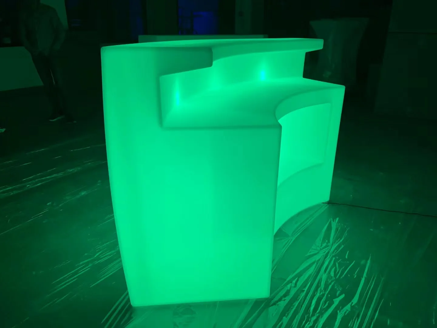 Remote Rgb Color Changing Illuminated Led Commercial Lighting bar Counter White Plastic Nightclub bar Furniture Counter