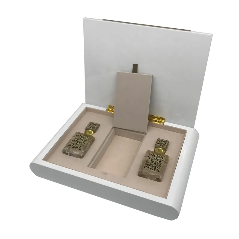 luxury black perfume gift box  6ml perfume bottle set wooden perfume box