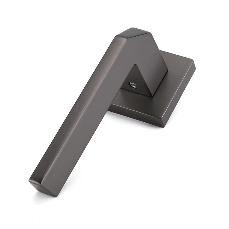AKADA Heavy Passage Door Handle Matte Black Keyless Square Door Lever with Modern Design for Home Door or Windows