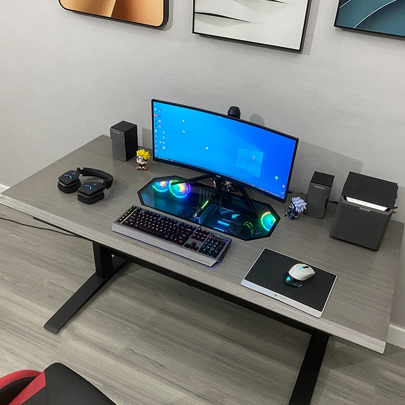 2023 Pull-Out Drawer PC Table Desk RGB ATX  DIY Cooling Fan Computer Gaming Case And Desk Two In One Combo