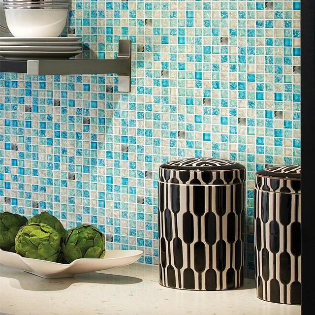 Kasaro hot sale purple gold line glass mosaic tile wall glass mosaic tile for bathroom and kitchen