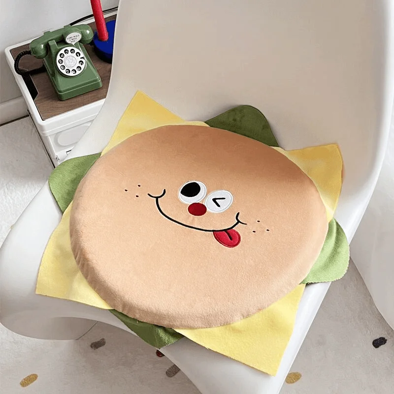 Plush Pet Hamburger Dog Gnaw Bite Vocalize Interactive Burger Toy