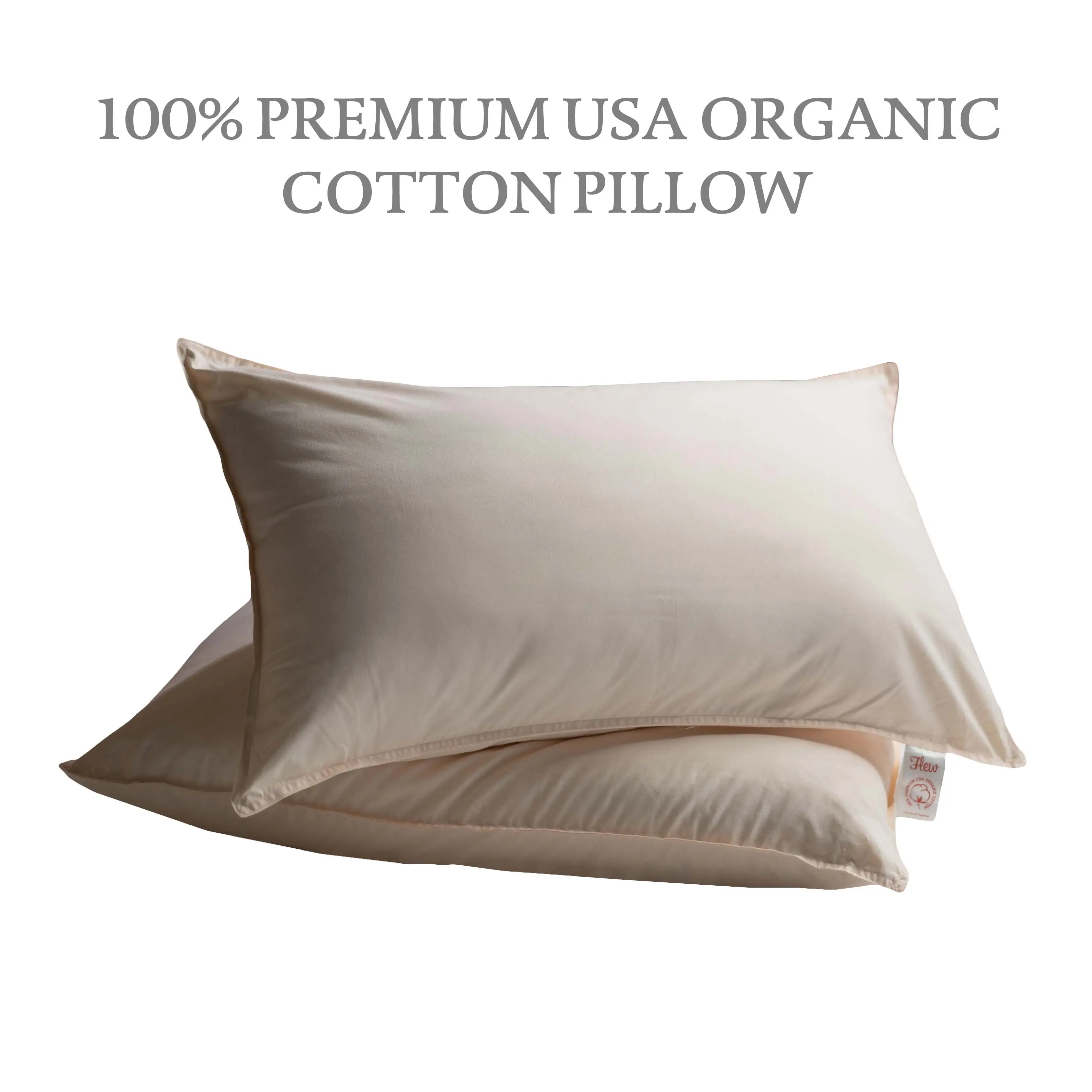 Customizable 100% Premium Organic Cotton Fabric Pillow Comfortable For Sleeping In Plain Solid Color Hot Selling In Malaysia