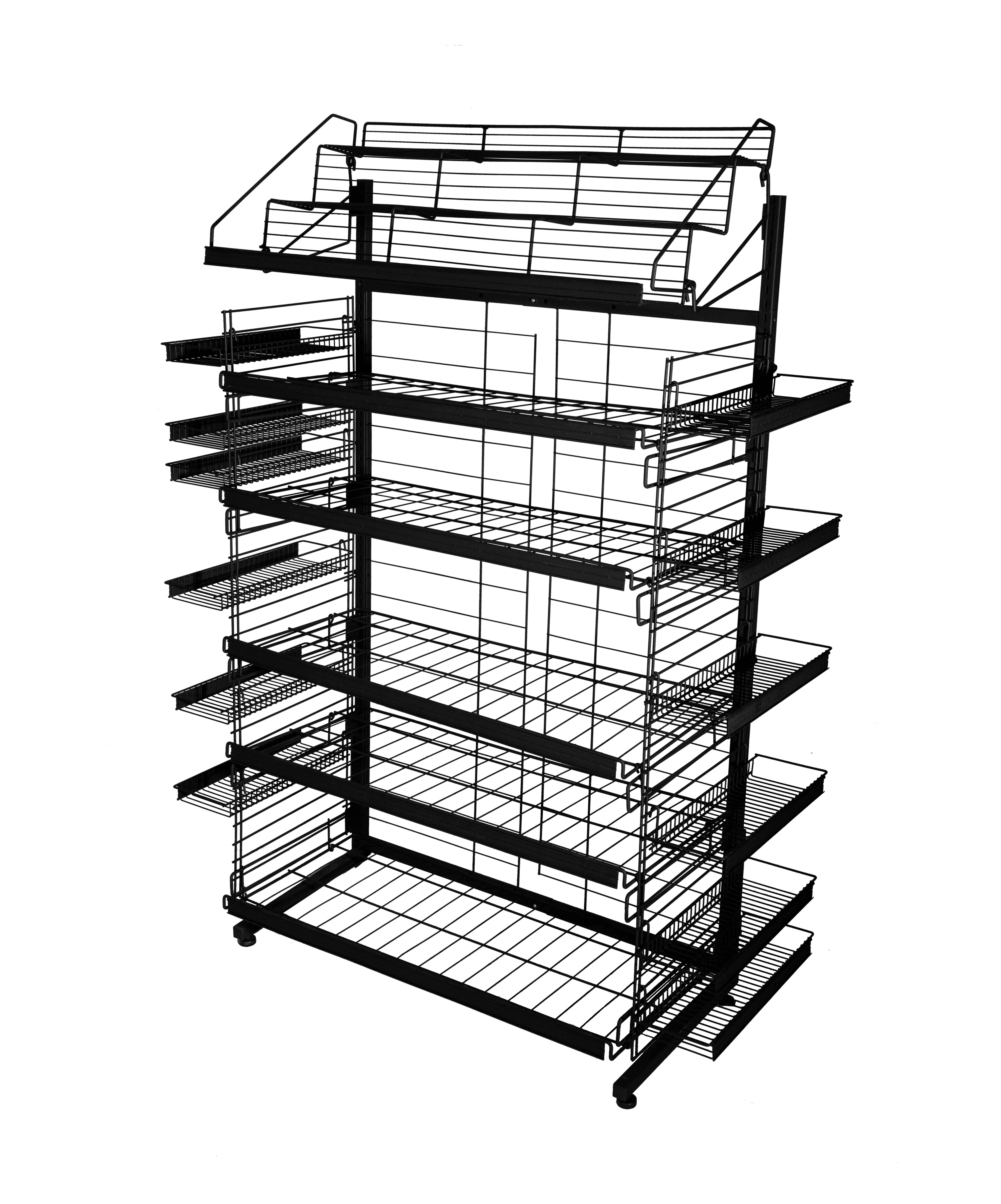 Customizable Metal Tabletop Display Stand Candy Clip Snack Rack for Grocery Store Supermarket Shelves