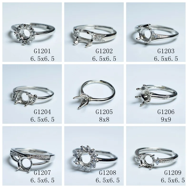 Mix styles silver gold semi-manufactures finished mounting Ring findings mount setting base holder for lady men