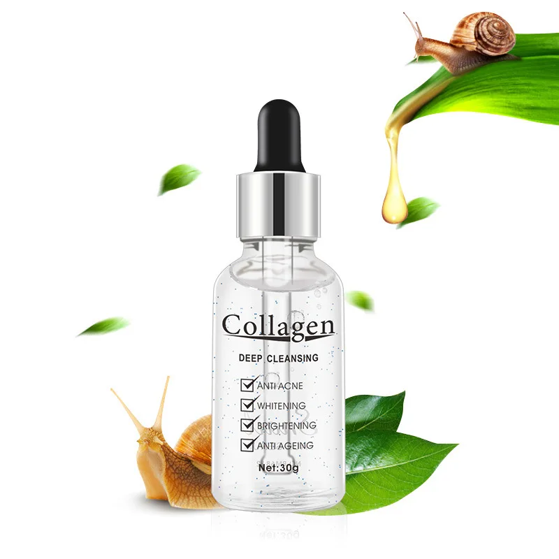 Organic Anti Aging Anti Acne Face Skin Care Serum Collagen Snail Repair Whitening Snail Serum For Face