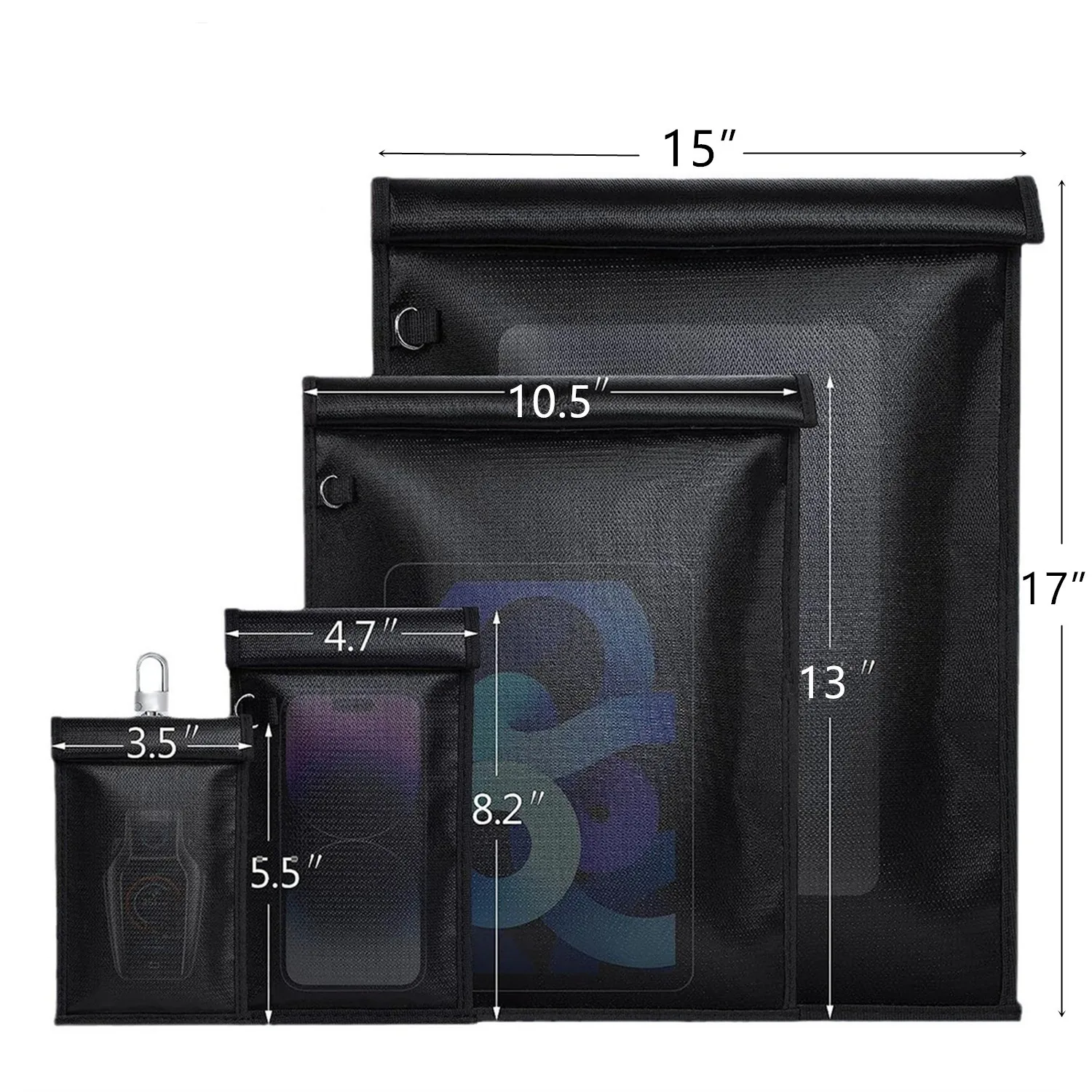 Faraday Bags for Phones and Car Key, Signal Blocking Pouch, Car Key/WiFi/RFID/GPS Signal Blocker