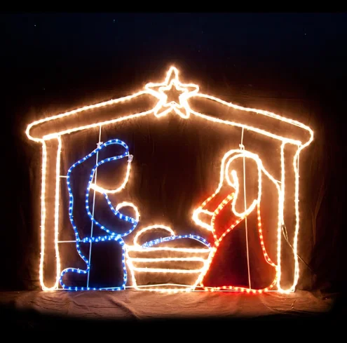 Wholesales Christmas Light Nativity Manger Scene Jesus Christ motif light Outdoor Decoracion