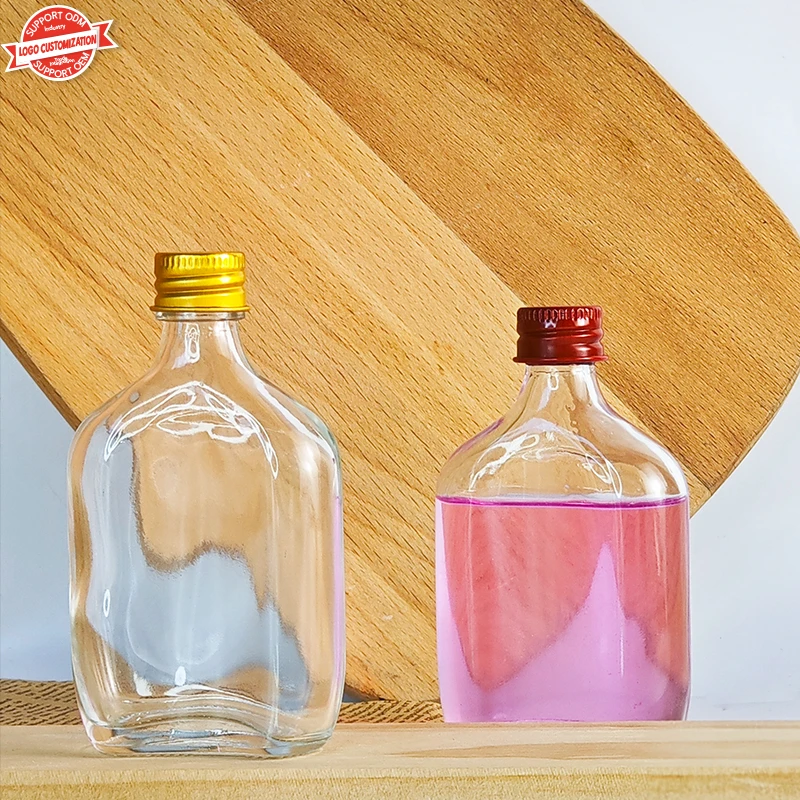 50ml Alcoholic beverage juice drinks liquor wine whiskey small mini sample glass bottle with lid