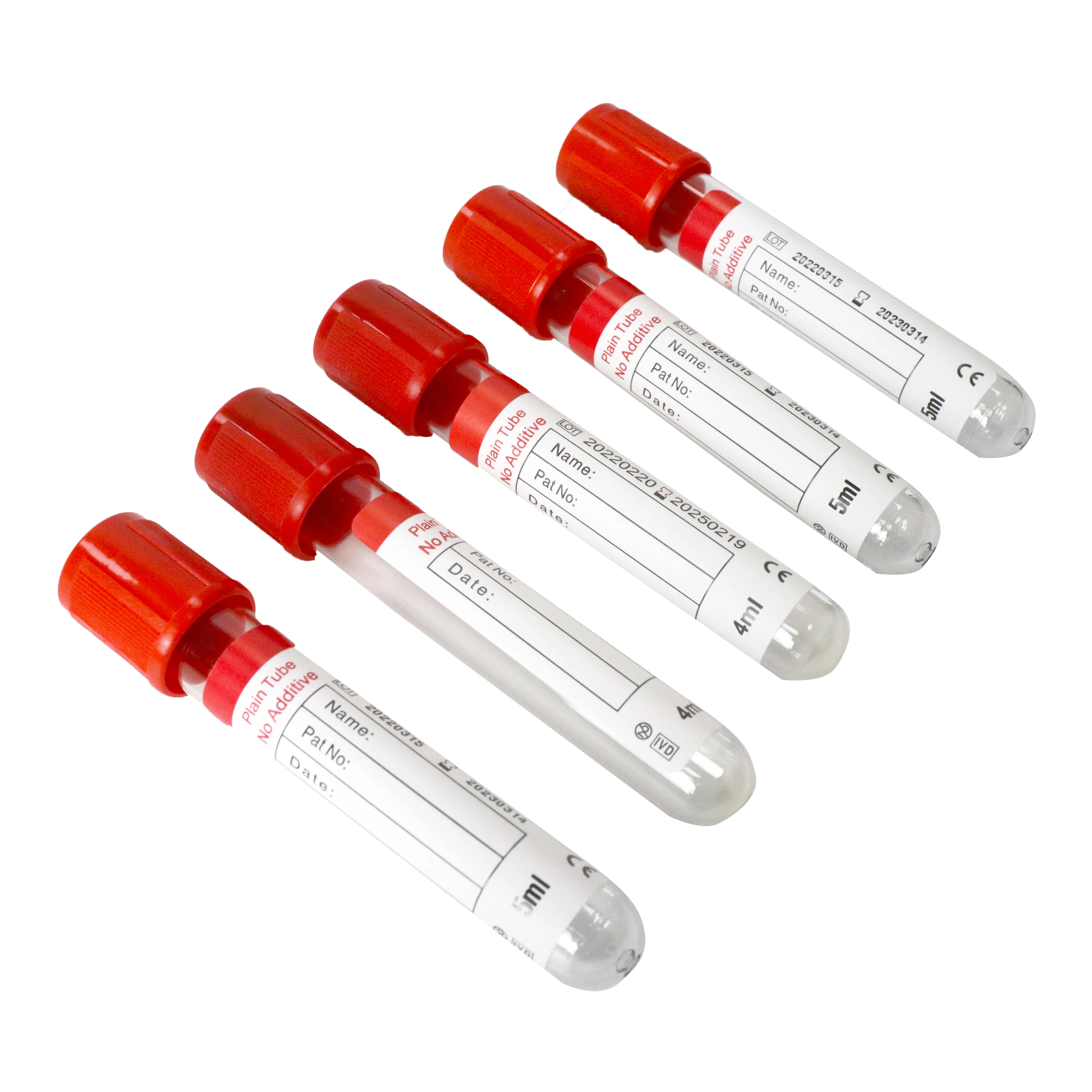 Inexpensive Laboratory Medical Common No Additive Plain PET Glass Vacuum Vascular Test Vacutainer Tube For Blood Collection