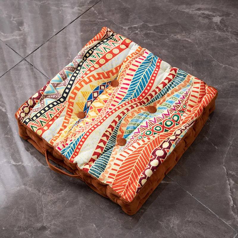 Velvet Print Floor Cushion Luxury Velvet Seat Cushion For Living Room