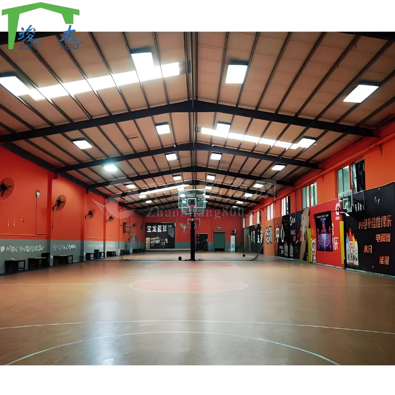 Steel Fabricated Steel Frame Sport Court Hall Basketball Court Gymnasium Indoor Stadium Tennis Sport Hall Construction Building