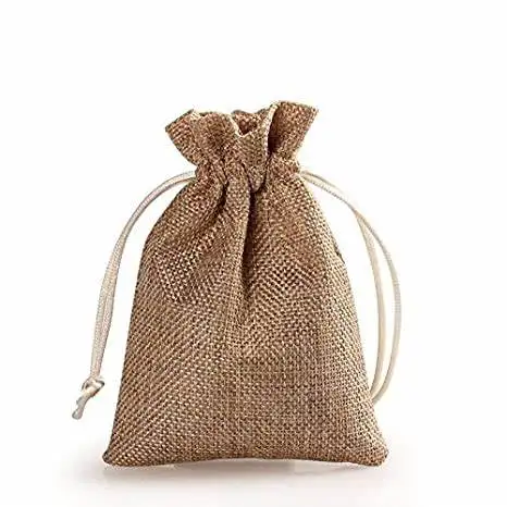 Drawstring Bag Hemp Sack Gift jute Hessian Bag Eco Friendly Candy Wedding Party Favor Pouch Jute Bag for Coffee Bean Jute  Pouch