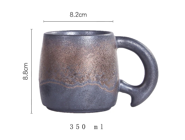 
350 ml 11.8 oz Japanese style hand made ceramic coffee mug retro Coarse pottery The Arab coffee cup home office cup logo custom 