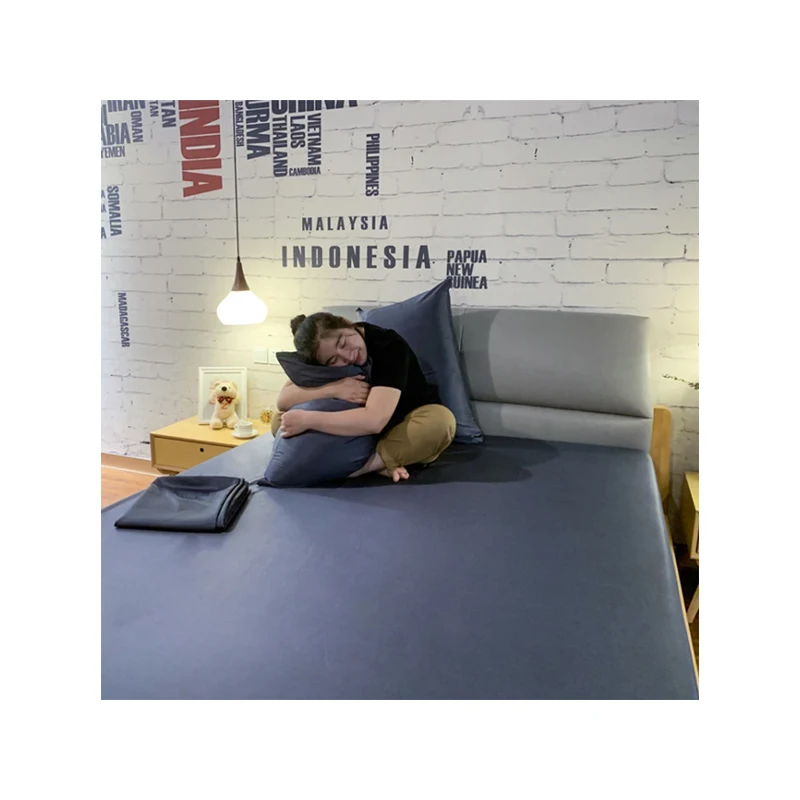 Queen Grey 100% Bamboo Sheets - Cooling Bed Sheets Set Queen Up to 16 inches Mattress, Deep Pocket Sheets Set 4pcs Queen