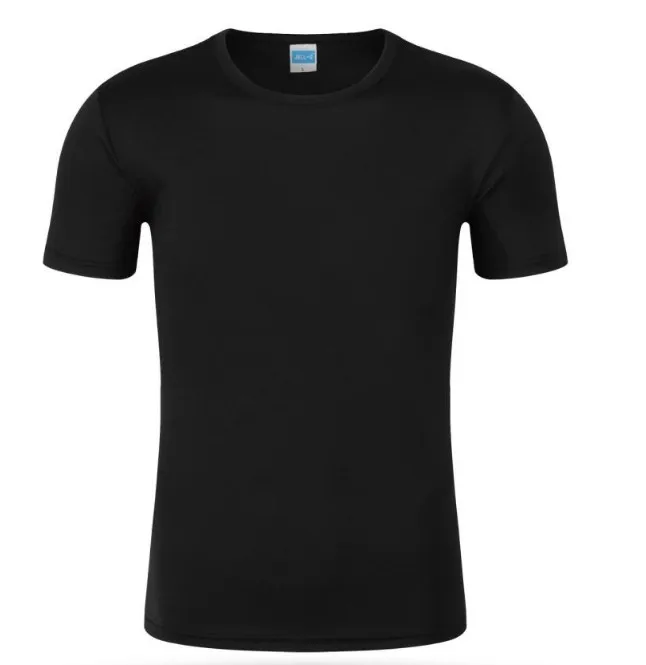 Прямая продажа с фабрики, в наличии, белая рекламная футболка из полиэстера 120 г, Мужская футболка, футболка унисекс