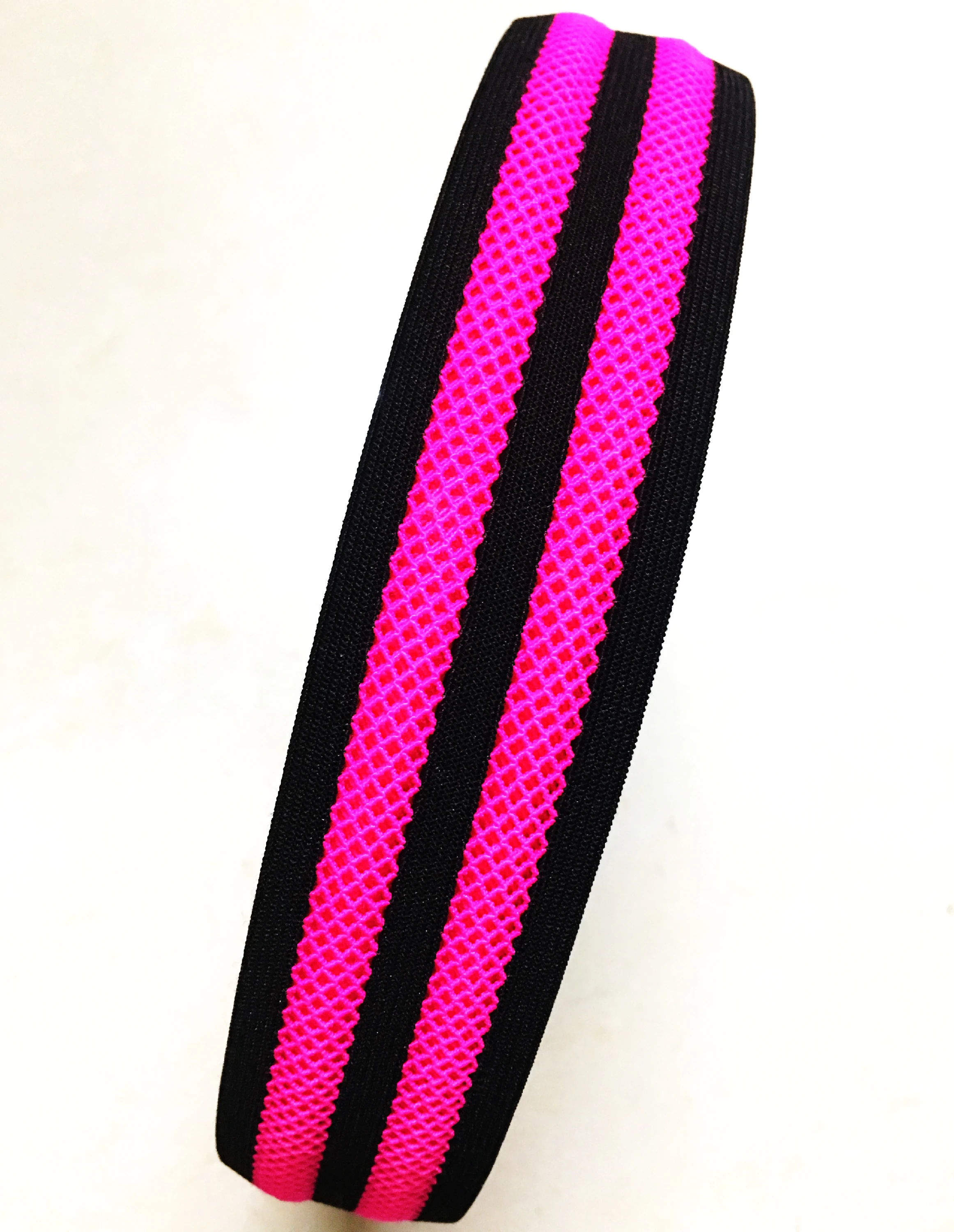 Neon color mesh elastic webbing for garment polyester elastic webbing