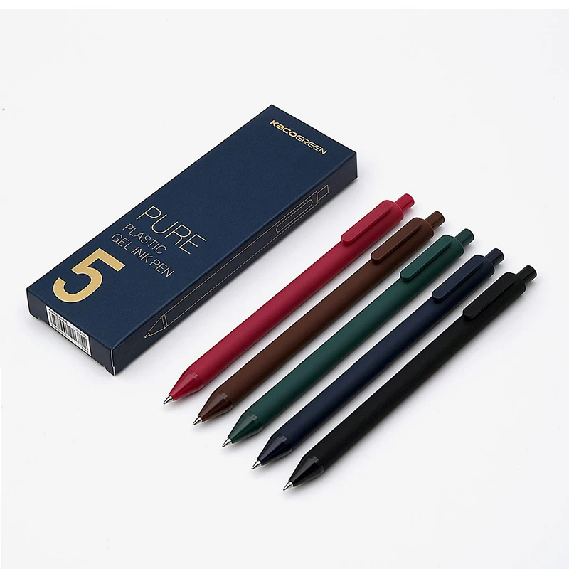 Hot selling 5pcs/box Multi Colored Gel Pens Retractable 0.5mm Smooth