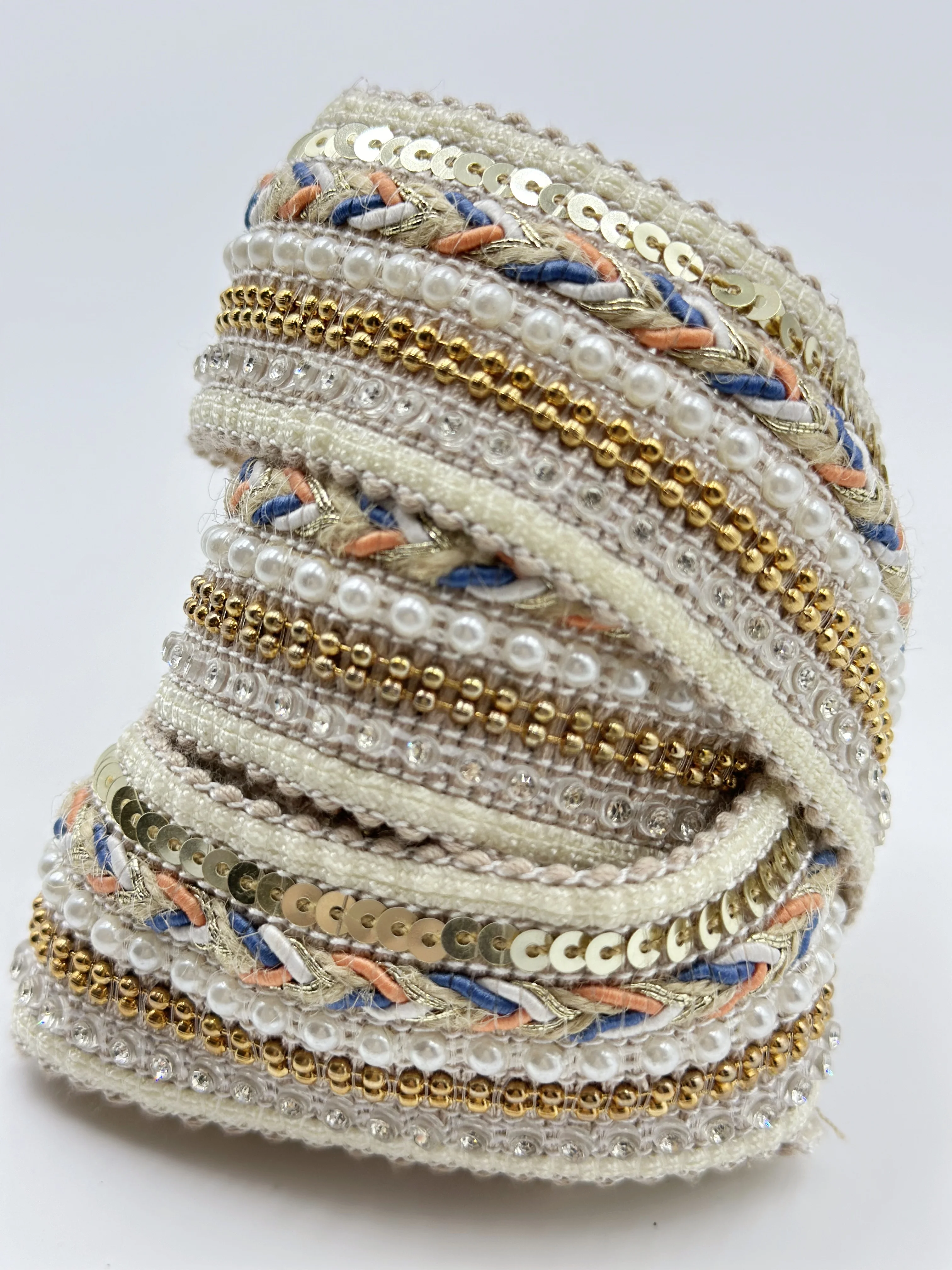 Leather Braided decorative Ribbon Trimming For Apparel sequins Gimp Trim For Fashion pu Leather Braided For Accessories