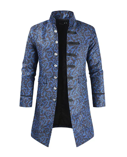 Men Steampunk Trench Coat and Shirt Set Vintage Prince Overcoat Medieval Renaissance Jacket Victorian Edwardian Cosplay Costume