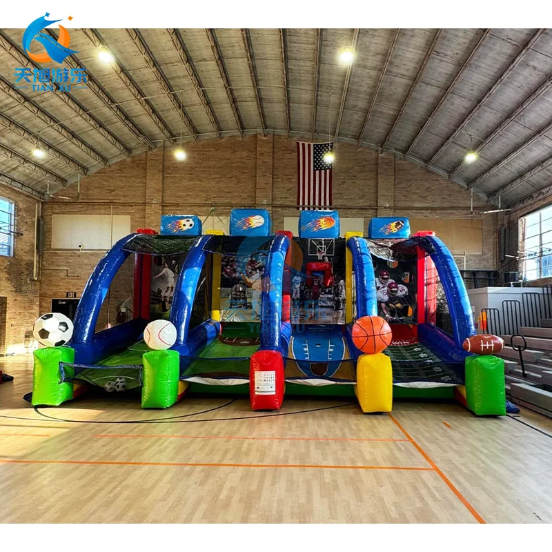 Outdoor Playground Inflatable Carnival Games Kids Square Children Sport Games Bouncer Inflatable Soccer Carnival Game
