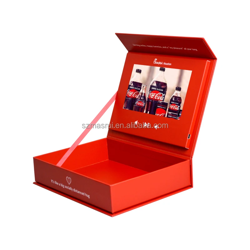Fashion design flower greeting jewelry video presentation gift box with lcd screen