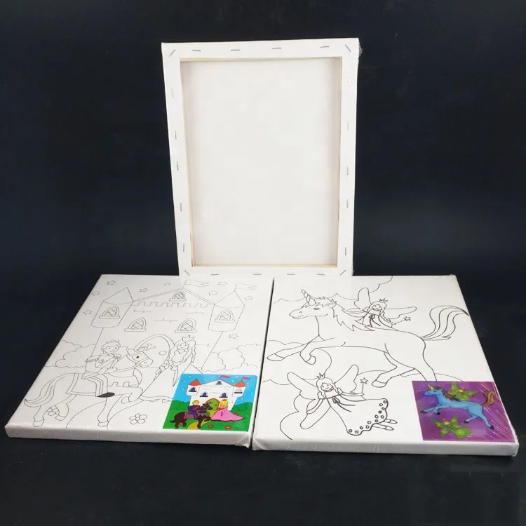 Oil painting stretched canvas blank painting canvas,DIY canvas art for kids