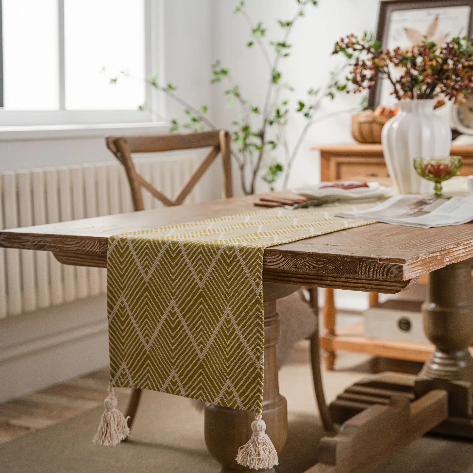 Geometric Luxury Dining Table Runners Factory Direct Sale Boho Table Runner Macrame