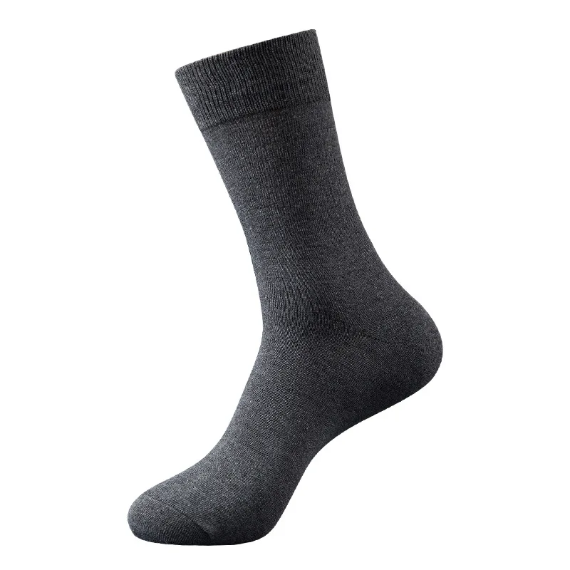Wholesale Cheap Men 100%  Cotton Hosiery Solid Color Breathable Custom logo  Crew Socks Casual Sports Socks