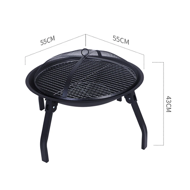 Outing Mate stainless steel charcoal bbq grills fire bowl barbecue for camping 4-legged brazier